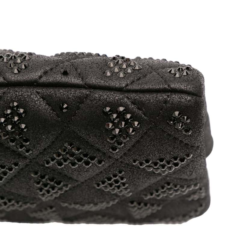 Chanel CC Quilted Iridescent Lambskin Crystal Long Clutch Black Leather Good condition - Model View