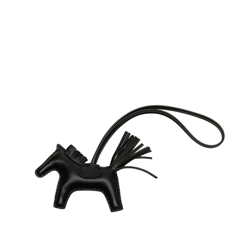 Hermès Milo Lambskin Grigri So Black Rodeo Bag Charm PM Black Leather Very good condition - Front View