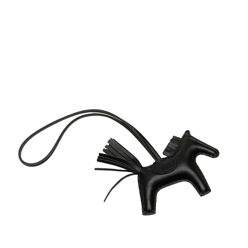 Hermès Milo Lambskin Grigri So Black Rodeo Bag Charm PM Black Leather Very good condition - Back View