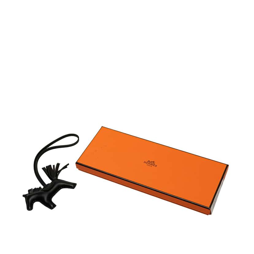 Hermès Milo Lambskin Grigri So Black Rodeo Bag Charm PM Black Leather Very good condition - Box View