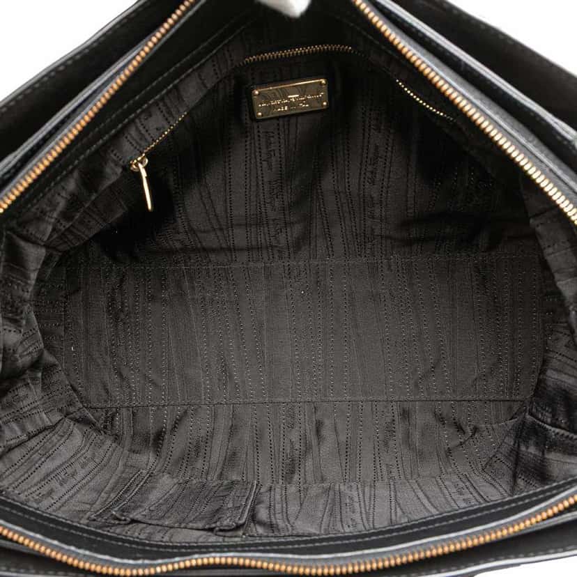 Salvatore Ferragamo Leather Gancini Satchel Black Leather Good condition - Model View