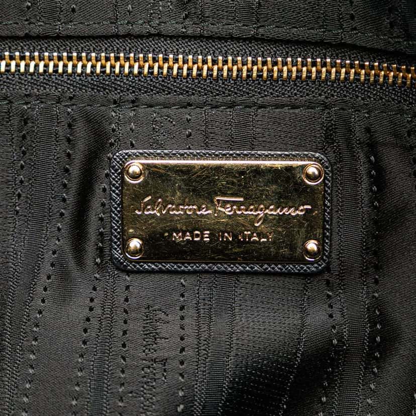 Salvatore Ferragamo Leather Gancini Satchel Black Leather Good condition - Box View