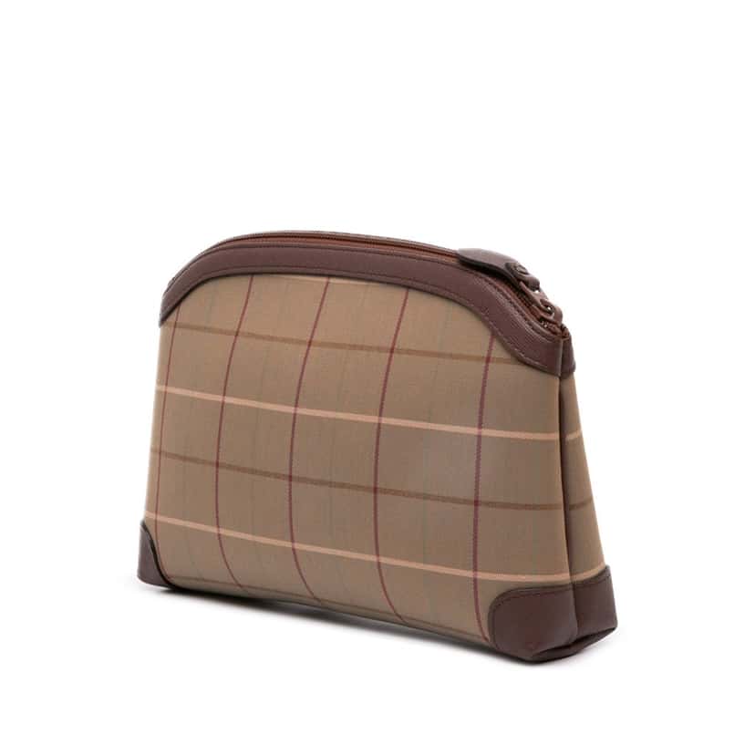 Burberry Vintage Check Canvas Clutch Brown Canvas Good condition - Back View