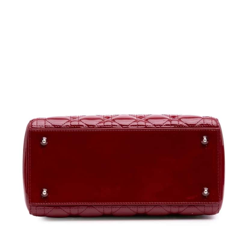 Dior Medium Patent Cannage Lady Dior Red Leather Good condition - Inside View