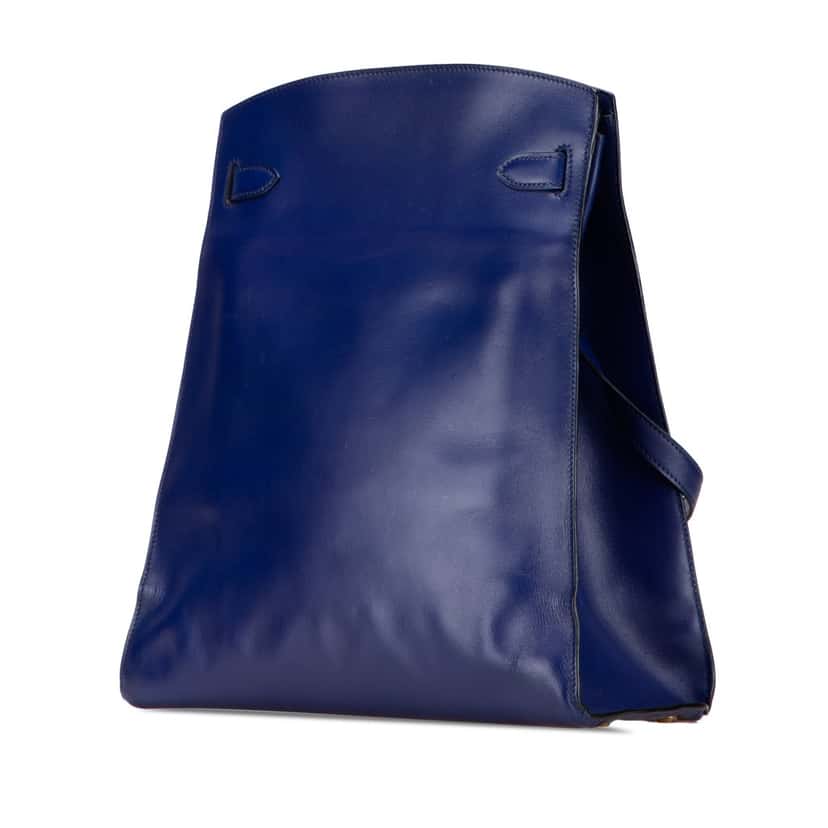 Hermès Box Calf Kelly Sport GM Blue Leather Good condition - Back View