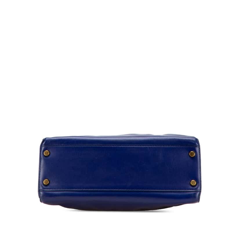 Hermès Box Calf Kelly Sport GM Blue Leather Good condition - Inside View