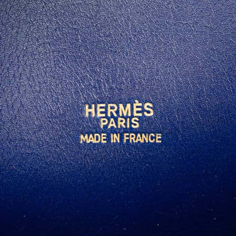 Hermès Box Calf Kelly Sport GM Blue Leather Good condition - Box View
