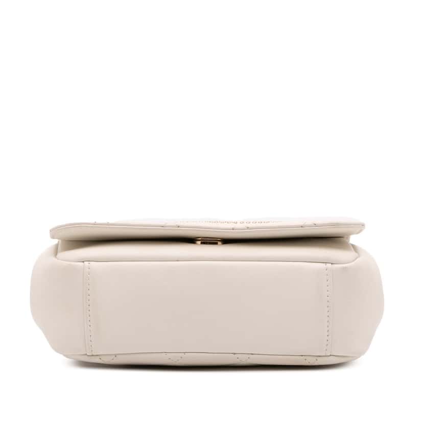 Chanel Quilted Lambskin Studded Beauty Begins Flap White Leather Good condition - Inside View
