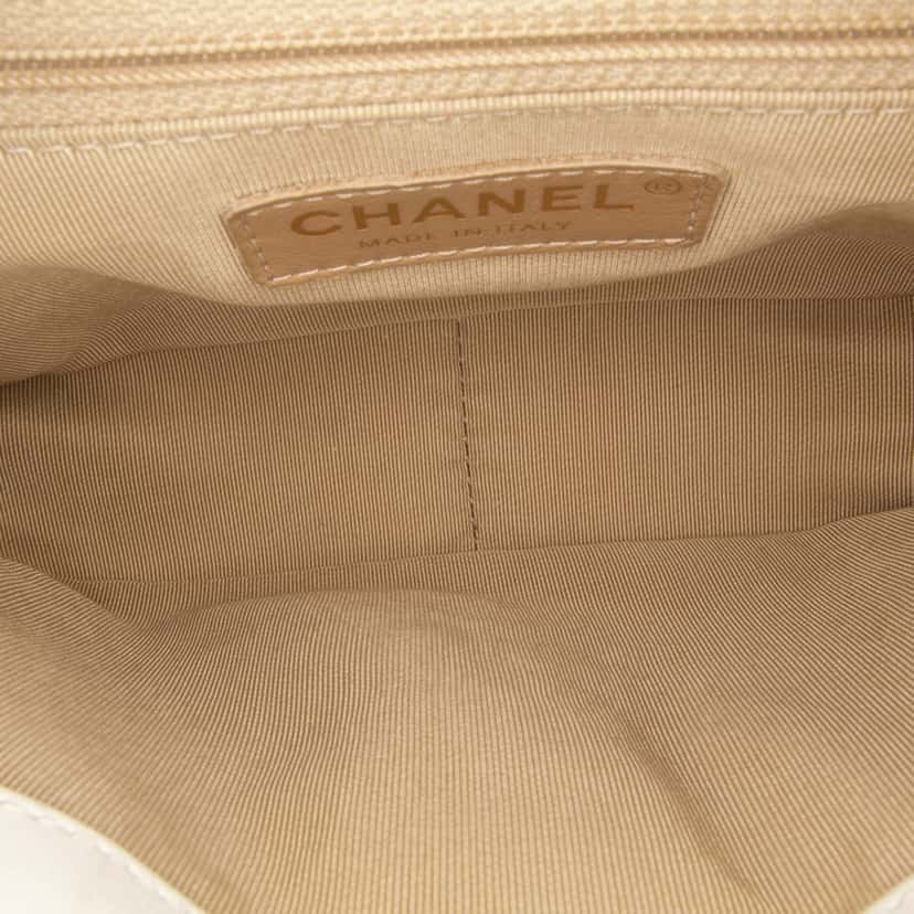 Chanel Quilted Lambskin Studded Beauty Begins Flap White Leather Good condition - Model View