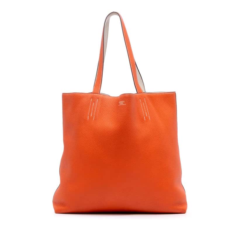 Hermès Clemence Double Sens 36 Orange Leather Good condition - Front View