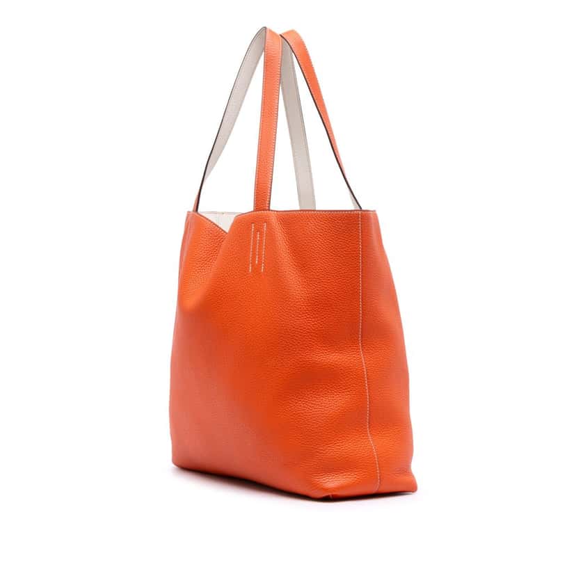 Hermès Clemence Double Sens 36 Orange Leather Good condition - Back View