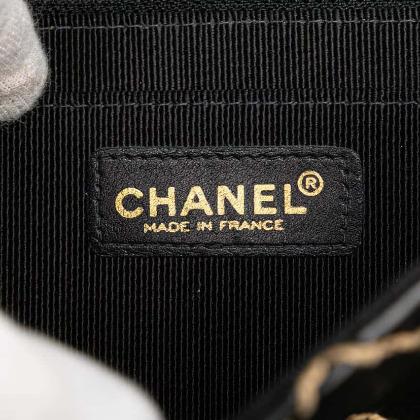 Chanel CC Calfskin Wild Stitch Flap Black Leather Good condition - Box View