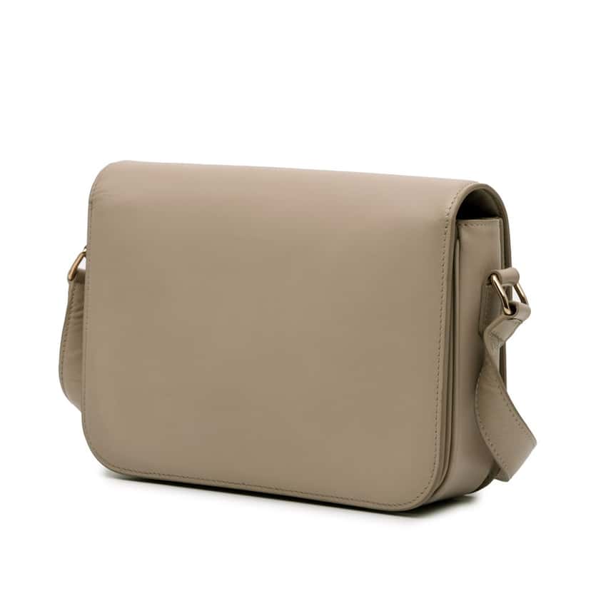 Celine Classique Shiny Calfskin Triomphe Crossbody Brown Leather Good condition - Back View
