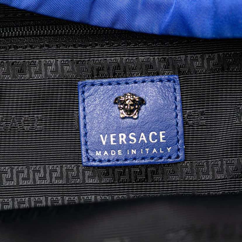 Versace Nylon Medusa Backpack Blue Good condition - Box View