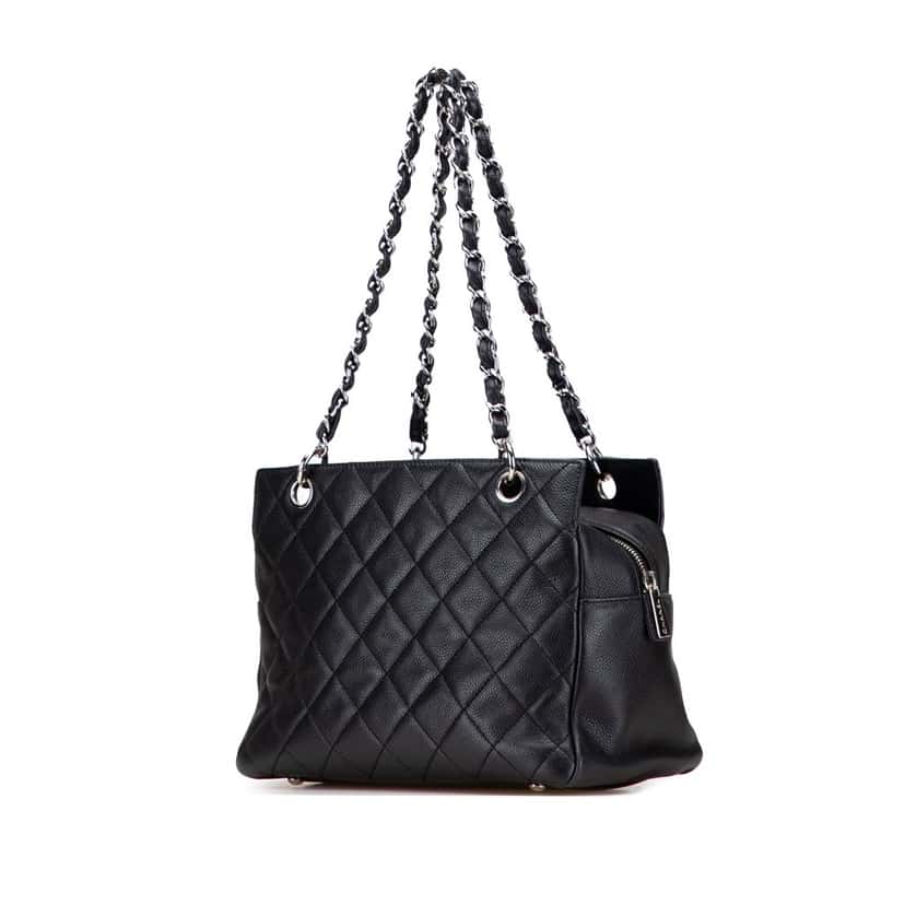 Chanel Petite Caviar Timeless Tote Black Leather Good condition - Back View