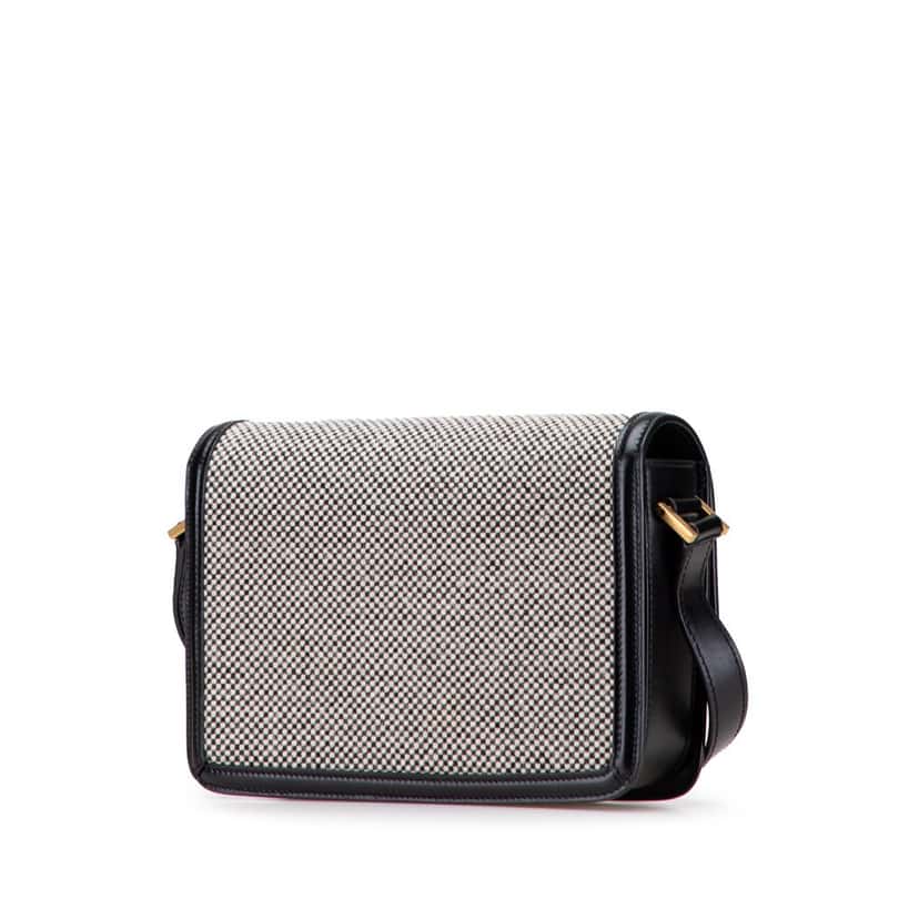 Saint Laurent Medium Tweed Solferino Crossbody Grey Tweed Good condition - Back View