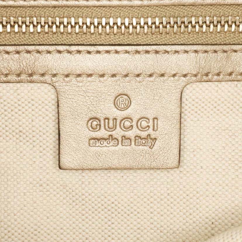 Gucci Diamante Leather Jackie O Bouvier Shoulder Bag Gold Leather Good condition - Box View