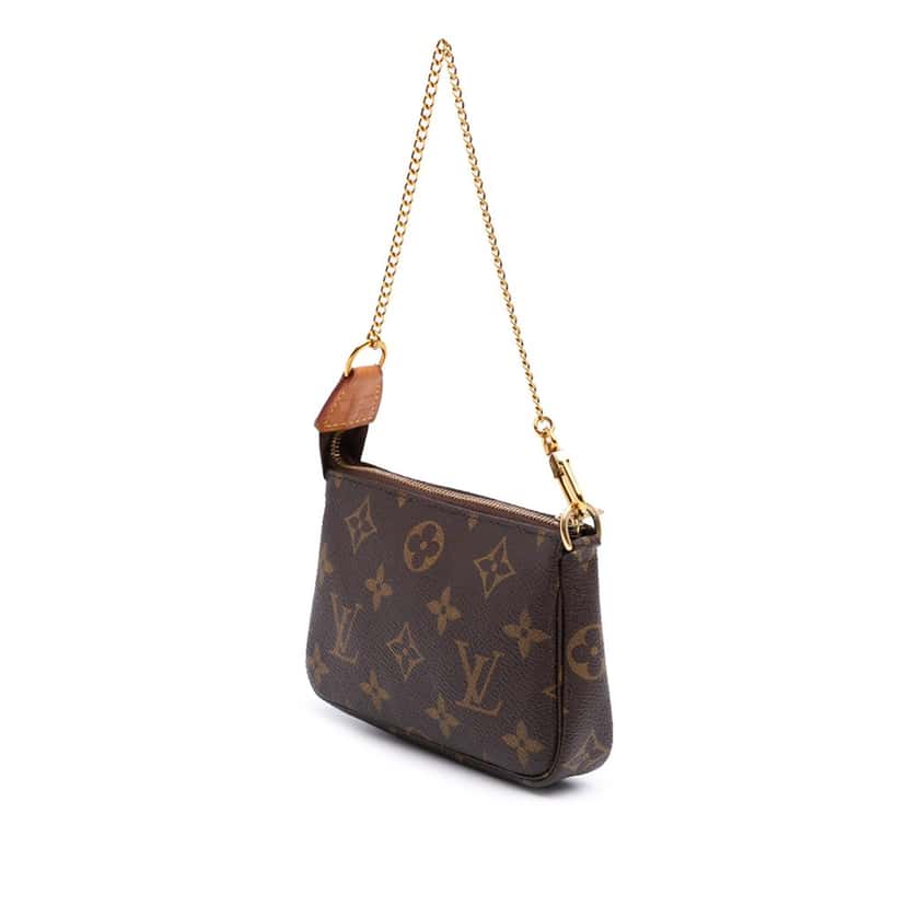 Louis Vuitton Monogram Mini Pochette Accessoires Brown Canvas Good condition - Back View