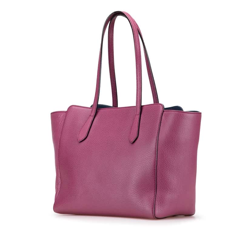 Gucci Medium Leather Swing Tote Purple Leather Good condition - Back View