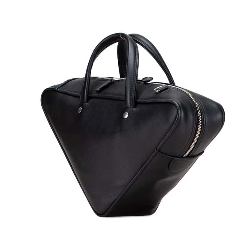 Balenciaga S Leather Triangle Duffle Bag Black Leather Good condition - Back View