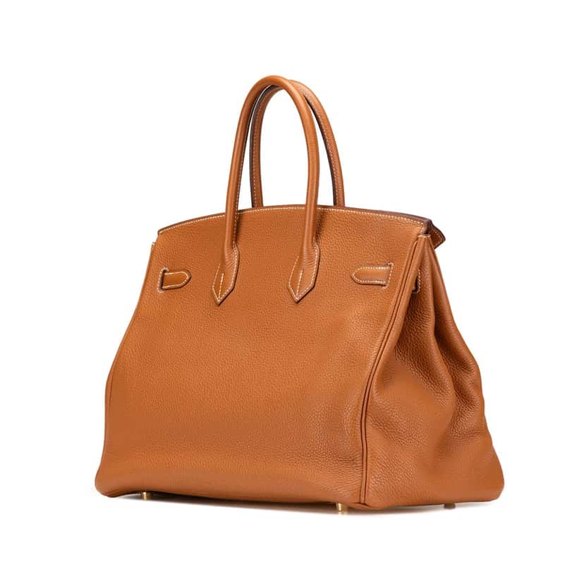 Hermès Togo Birkin Retourne 35 Brown Leather Good condition - Back View