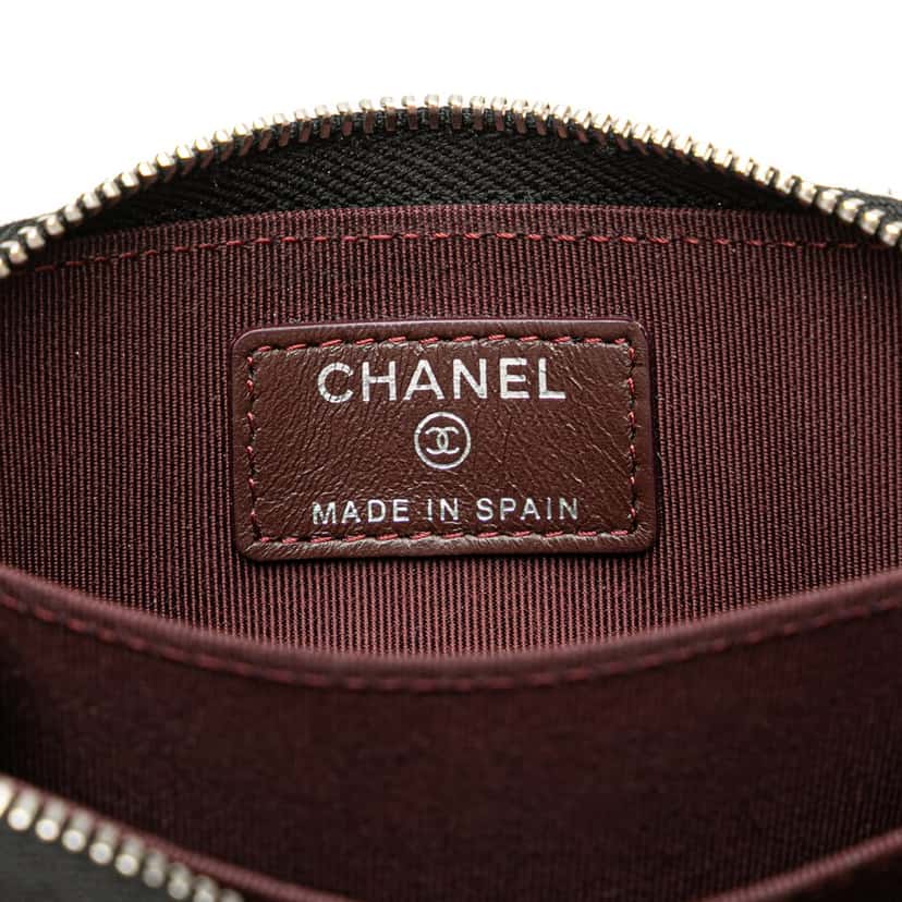 Chanel CC Quilted Lambskin Coin Pouch Black Leather Good condition - Box View