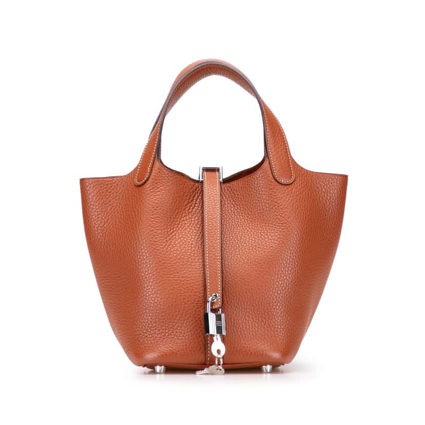 Hermès Clemence Picotin Lock 18 Brown Leather Good condition - Front View