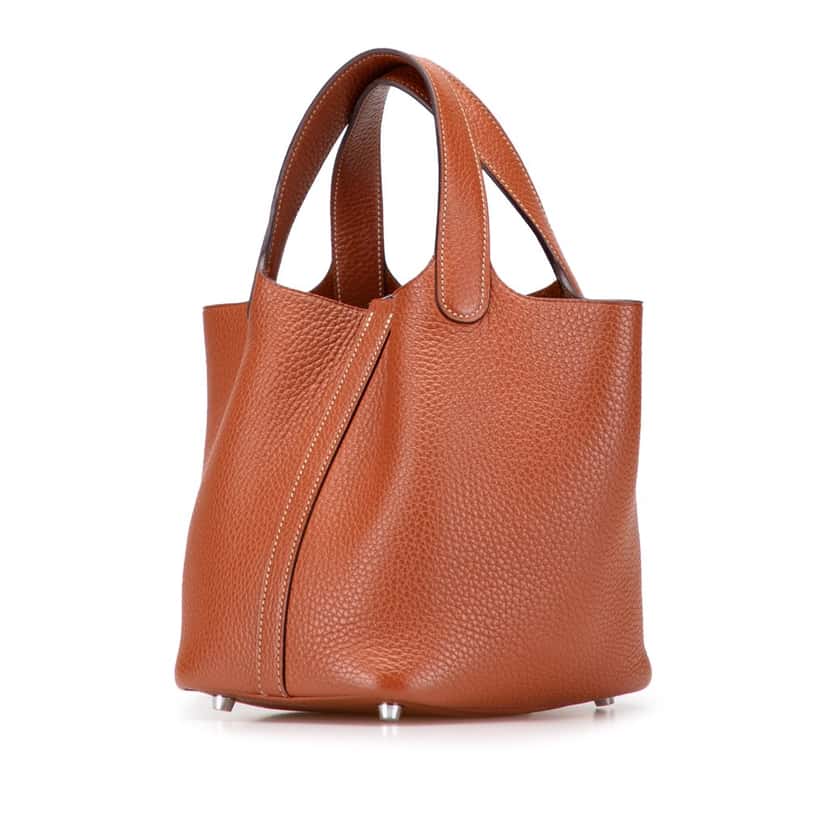 Hermès Clemence Picotin Lock 18 Brown Leather Good condition - Back View