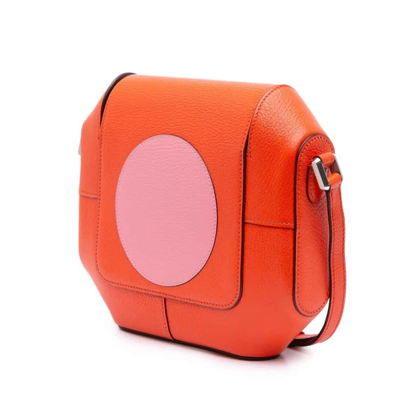 Hermès Chevre Mysore Octogone 23 Orange Leather Good condition - Back View