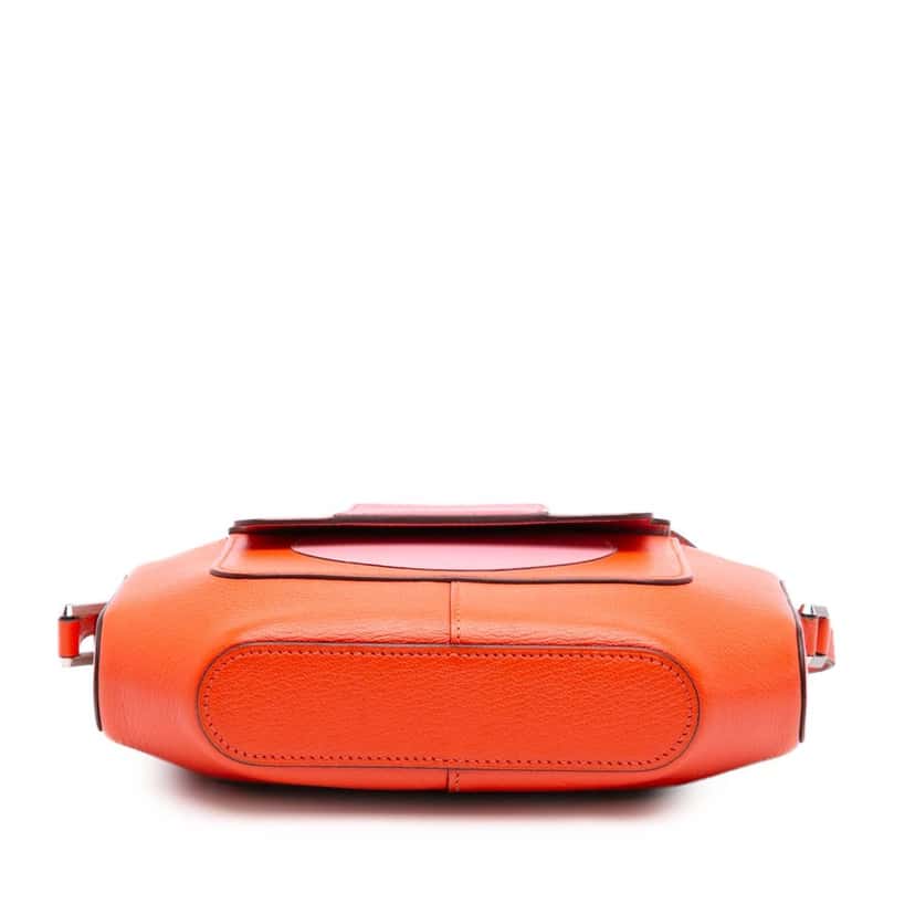Hermès Chevre Mysore Octogone 23 Orange Leather Good condition - Inside View