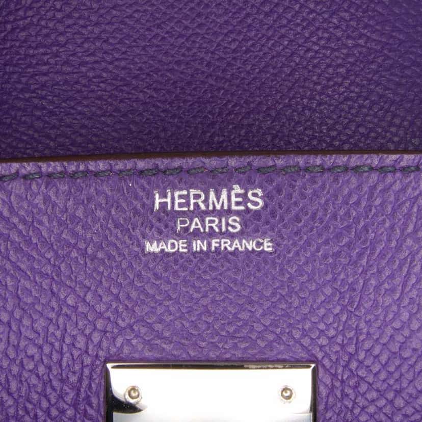 Hermès Epsom Birkin Retourne 30 Purple Leather Good condition - Box View