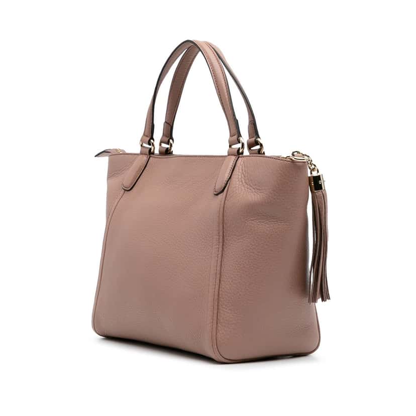 Gucci Small Pebbled Leather Soho Cellarius Satchel Pink Leather Good condition - Back View