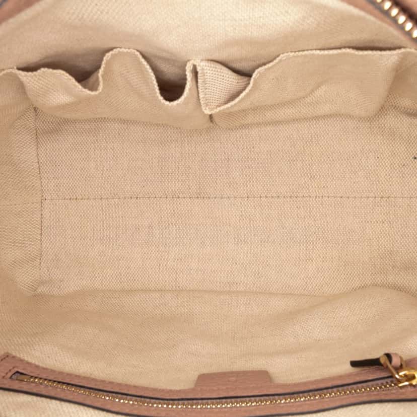 Gucci Small Pebbled Leather Soho Cellarius Satchel Pink Leather Good condition - Model View