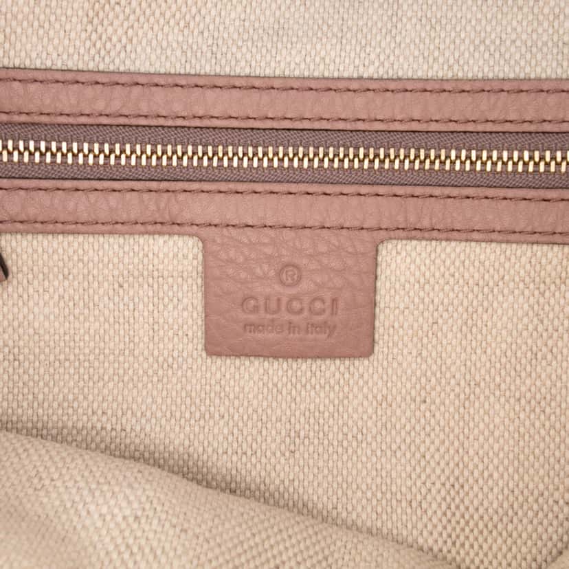 Gucci Small Pebbled Leather Soho Cellarius Satchel Pink Leather Good condition - Box View