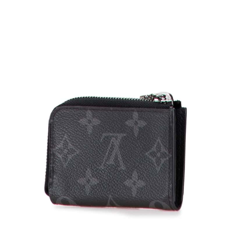 Louis Vuitton Monogram Eclipse Zippy Coin Purse Black Canvas Good condition - Back View