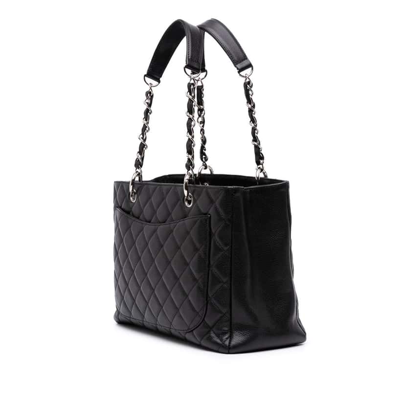 Chanel Caviar Grand Shopping Tote Black Leather Good condition - Back View