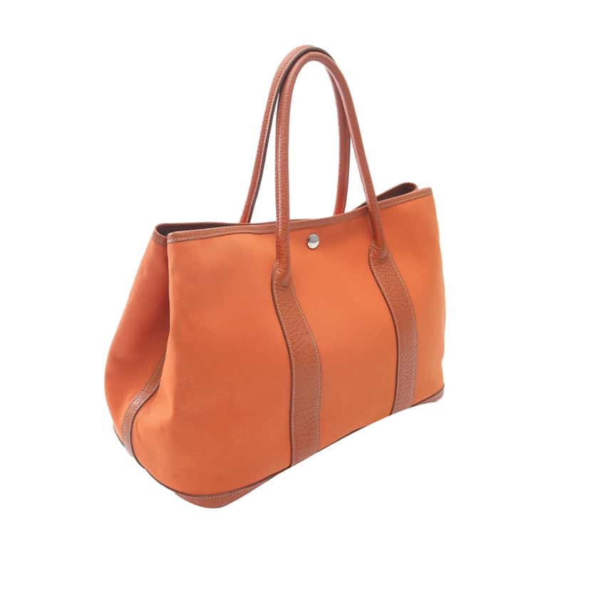 Hermès Toile and Negonda Garden Party 36 Orange Canvas Good condition - Back View