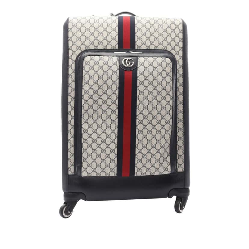 Gucci Large GG Supreme Web Savoy Trolley Brown Canvas Good condition - Front View
