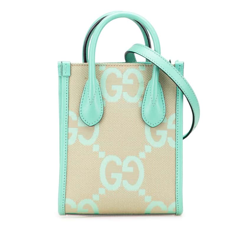 Gucci Mini Jumbo GG Canvas Interlocking G Satchel Brown Canvas Good condition - Front View