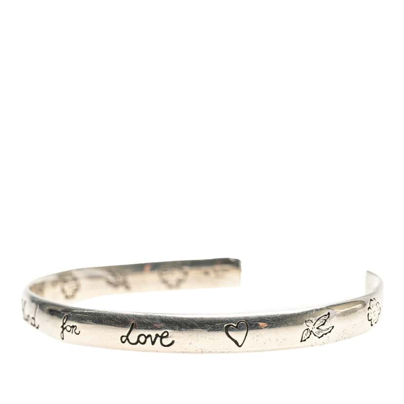 Gucci Sterling Silver Blind For Love Cuff Bracelet Silver Silver Good condition - Back View