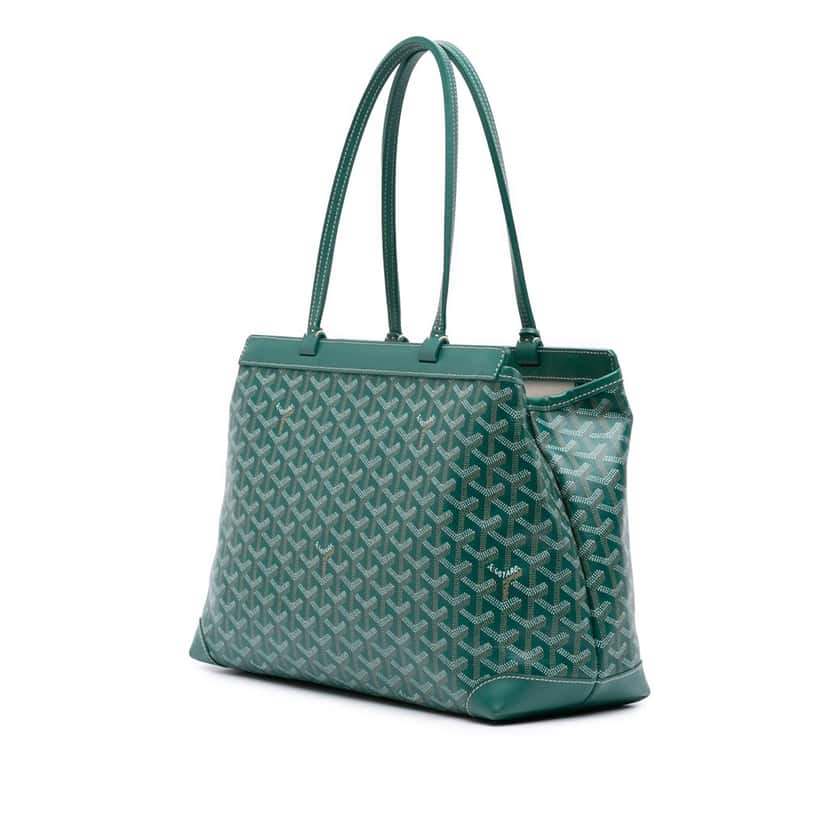 Goyard Goyardine Bellechasse PM Green Canvas Good condition - Back View