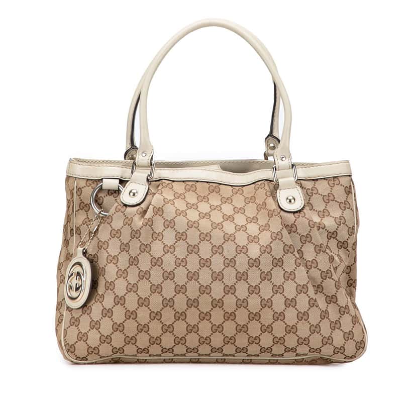 Gucci GG Canvas Sukey Tote Brown Canvas Good condition - Front View