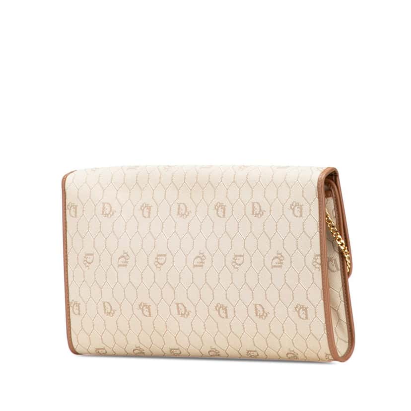 Dior Honeycomb Canvas Chain Shoulder Bag Brown Canvas Good condition - Back View