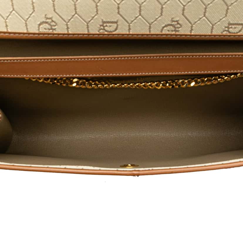 Dior Honeycomb Canvas Chain Shoulder Bag Brown Canvas Good condition - Model View