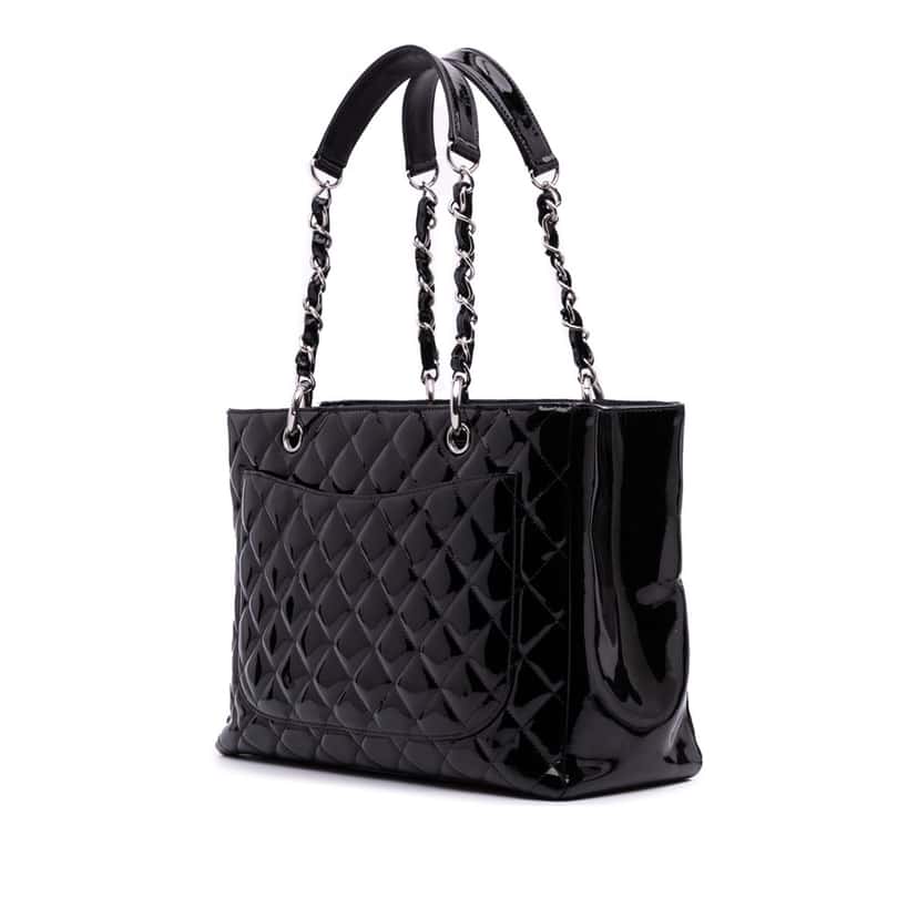 Chanel Patent Grand Shopping Tote Black Leather Good condition - Back View