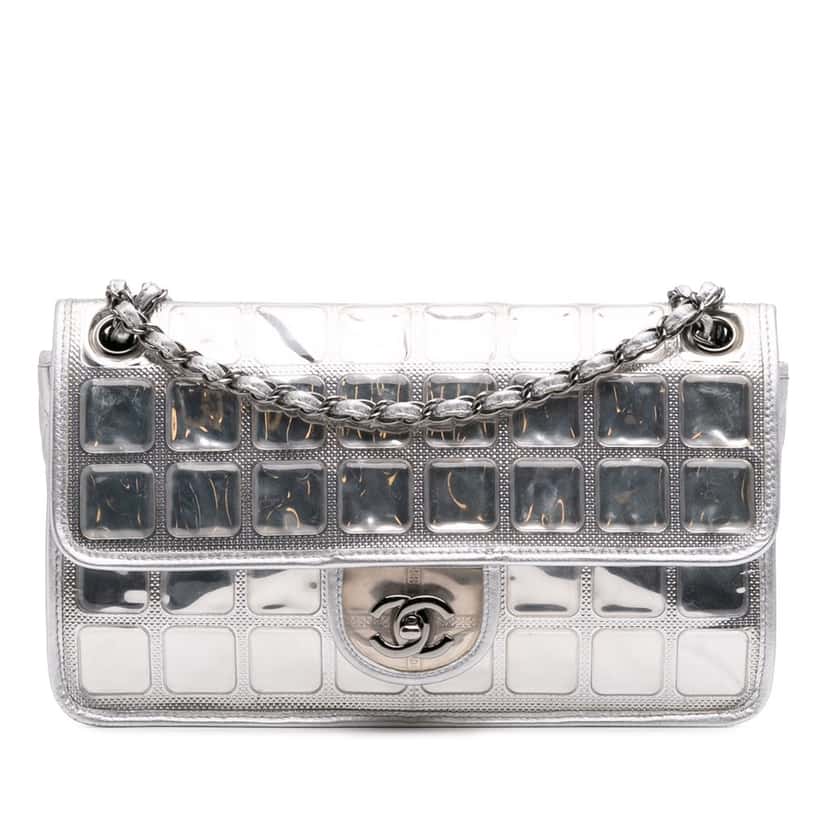Chanel Vinyl Ice Cube Flap Silver Good condition - Front View