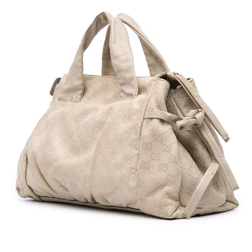 Gucci Medium Guccissima Hysteria Tote Brown Leather Good condition - Back View