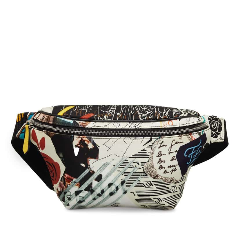 Fendi x Karl Kollage Nylon Belt Bag White Good condition - Front View