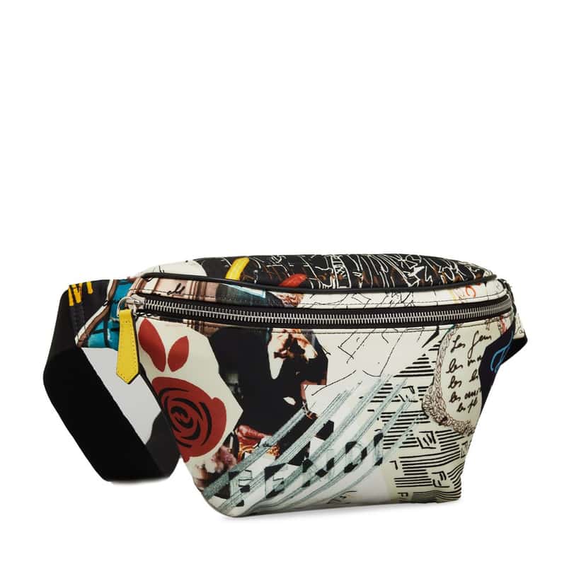Fendi x Karl Kollage Nylon Belt Bag White Good condition - Back View