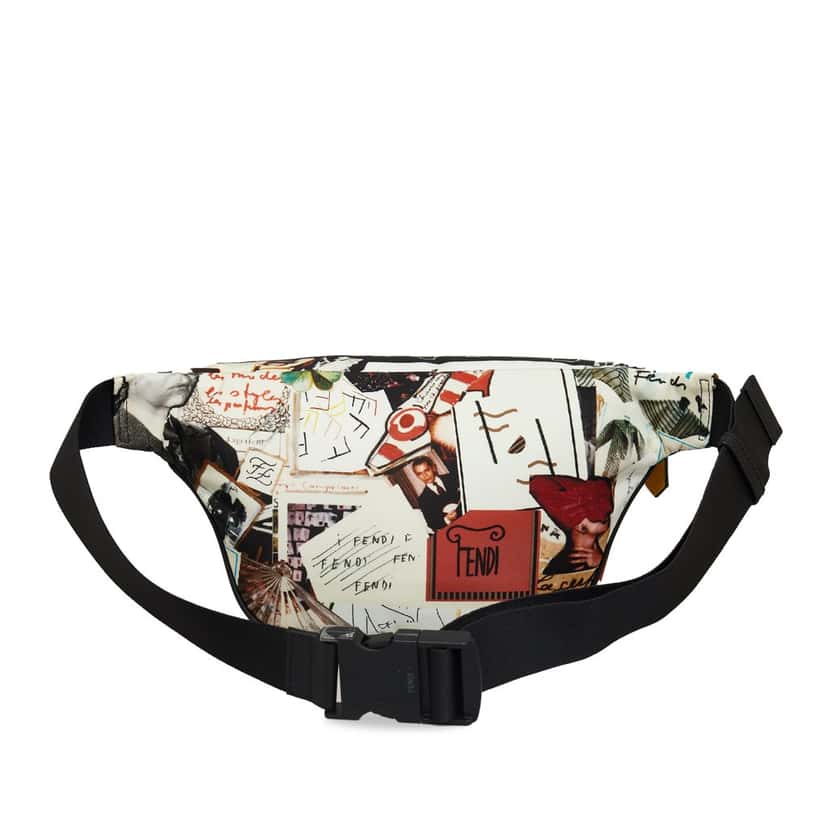 Fendi x Karl Kollage Nylon Belt Bag White Good condition - Inside View